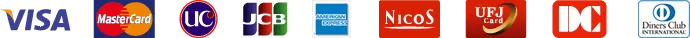 VISA MasterCard UC JCB AMERICAN EXPRESS NICOS UFJ Card DC Diners Club